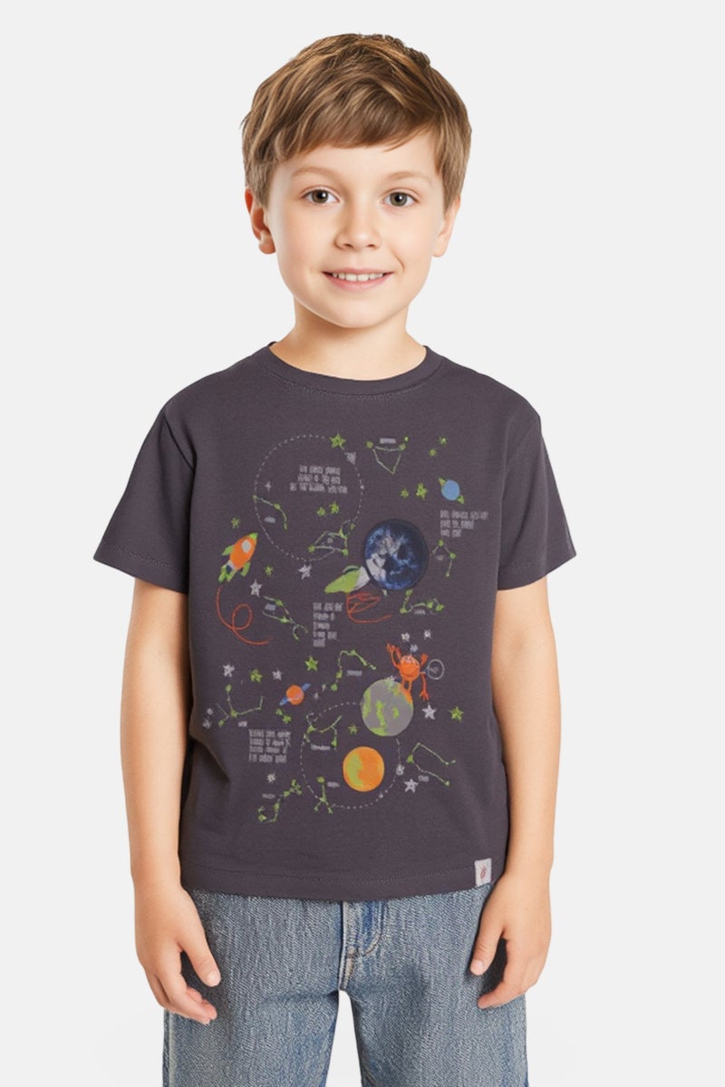 Hamleys Toddlers Boy Crew Neck Short Sleeves Graphic Print T-Shirt, Multicolor - Image 1